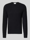 FTC Cashmere Sweter z dzianiny z kaszmiru z okrągłym dekoltem Ciemnoszary