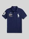 Polo Ralph Lauren regular fit poloshirt van puur katoen met stitchings Marineblauw