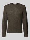 Carhartt Work In Progress Strickpullover mit Logo-Stitching Modell 'CURTIS' Khaki