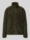 PIECES Kurtka typu teddy o kroju relaxed fit ze stójką model 'SAIDA' Khaki