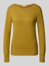 Christian Berg Woman Regular Fit Strickpullover aus Viskose-Mix mit U-Boot-Ausschnitt Senf Melange