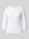 Luisa Cerano Strickpullover mit Rundhalsausschnitt und 3/4-Arm Weiss