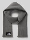 The North Face Szal w imitacji dzianiny z naszywką z logo Średnioszary melanż