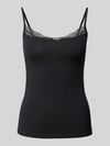 SKINY Slim fit top met bandjes en kant Zwart