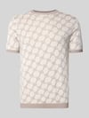 JOOP! COLLECTION t-shirt z dodatkiem wiskozy i okrągłym dekoltem model 'Ravao' Złamany biały