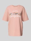 REVIEW Oversized T-Shirt mit Motiv-Print Altrosa