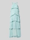 VERO MODA Volant Abendkleid mit V-Ausschnitt Modell 'FELICIA' Hellblau