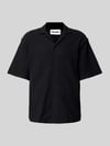 REVIEW Relaxed Fit Freizeithemd mit Strukturmuster Black