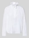 Christian Berg Woman Blouse met ruches en korte knoopsluiting Wit