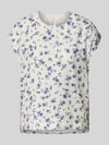 MSCH Copenhagen Regular fit blousetop met structuurmotief, model 'Falisha' Rookblauw