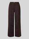 ICHI Wide Leg Stoffhose mit fixierten Bügelfalten Modell 'KATE' Dunkelbraun