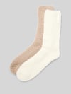 camano Skarpety z elastycznym pasem model ‘Socks cosy sustainable’ w zestawie 2 szt. Piaskowy