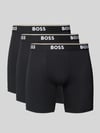 BOSS Boxershorts met elastische band met logo in een set van 3 Zwart