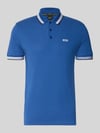 BOSS Green Regular fit poloshirt met labelstitching, model 'Paddy' Marineblauw gemêleerd