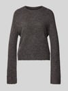 VERO MODA Regular Fit Strickpullover mit Woll-Anteil Modell 'INGRID' Dunkelgrau Melange
