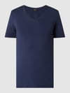 HANRO T-shirt met V-hals Donkerblauw