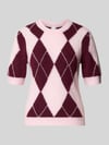 YAS Strickpullover aus Woll-Mix mit 1/2-Arm Modell 'JOHI' Pflaume
