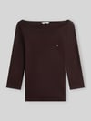 Tommy Hilfiger Slim Fit 3/4-Shirt aus reiner Baumwolle Dunkelbraun