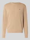 Fynch-Hatton Strickpullover mit gerippten Abschlüssen Taupe