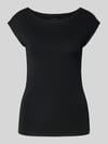 Marc Cain T-Shirt mit U-Boot-Ausschnitt und Label-Detail Black