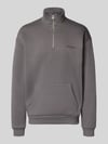 REVIEW Sweatshirt mit Label-Print Dunkelgrau