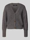 VERO MODA Oversized gebreid jack met v-hals model 'LEA' Antraciet