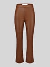 Raffaello Rossi Wide leg kunstleren broek van viscosemix model 'MACY' Camel