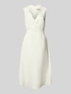 Christian Berg Woman Selection Midikleid aus Leinen-Viskose-Mix in Wickel-Optik Ecru