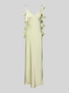 Neo Noir Avondjurk met florale details model 'Colly' Lichtgroen