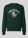 JACK & JONES Sweatshirt mit Label-Print Modell 'FREDERIKSBERG' Dunkelgruen