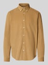 Selected Regular fit ribcordoverhemd van puur katoen, model 'DANNI' Cognac