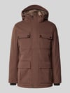 Tom Tailor Regular Fit Parka mit Webpelz-Kapuzenfutter Mittelbraun