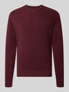 MCNEAL Regular Fit Strickpullover aus Baumwoll-Mix Dunkelrot