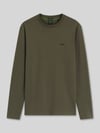 BOSS Green Regular Fit Langarmshirt aus Baumwoll-Mix Modell 'Tee Long' Dunkelgruen