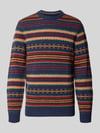 MCNEAL Slim Fit Strickpullover aus Baumwoll-Mix mit Rundhalsausschnitt Rot Melange