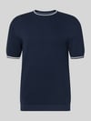 Christian Berg Men regular fit T-shirt in brei-look Marineblauw