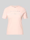 GUESS Activewear T-Shirt mit Strasssteinbesatz Modell 'SIENA' Hellrosa