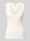 MOS MOSH Slim Fit Top mit V-Ausschnitt Modell 'Elle' Ecru