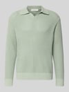 Selected Sweter dzianinowy z czystej bawełny o kroju relaxed fit model 'DERECK' Limonkowy