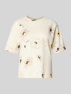 Jake*s Studio Woman T-shirt in all-over look met ronde hals Ecru