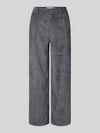 Raffaello Rossi Straight Leg Cordhose mit Gürtelschlaufen Modell 'YUKI' Mittelgrau