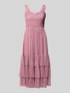 Lace & Beads Knielanges Cocktailkleid im Stufen-Look Flieder