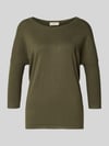 FREE/QUENT Sweter z dzianiny z mieszanki wiskozy z rękawem o dł. 3/4 model ‘JONE’ Oliwkowy