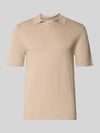 JACK & JONES Slim Fit Poloshirt in Strick-Optik Modell 'Kane' Sand
