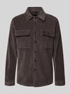 Zuitable Regular Fit Overshirt mit Pattentaschen Modell 'Taylor' Dunkelbraun