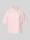 MANGO Boxy Fit Bluse aus Leinen-Baumwoll-Mix mit 1/2-Arm Modell 'PAI' Hellrosa