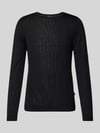 MAERZ Muenchen Strickpullover mit gerippten Abschlüssen Black