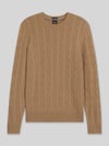 BOSS Regular Fit Strickpullover aus Schurwoll-Kaschmir-Mix Modell 'HETICO' Beige