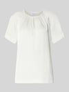 COMMA Relaxed Fit Bluse mit gelegten Falten Weiss