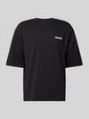 REVIEW T-shirt o kroju oversized z nadrukiem z logo Czarny